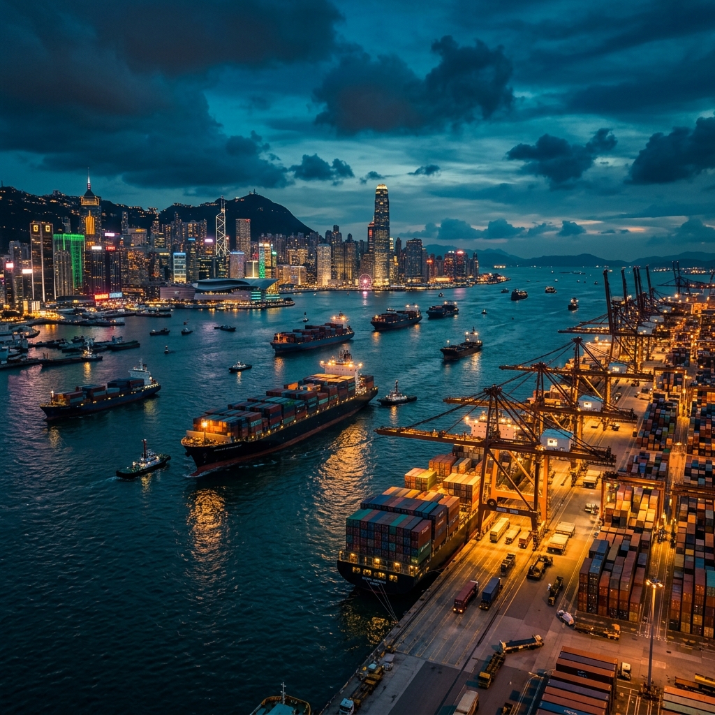 Hong Kong harbor skyline